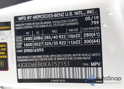 2019 Mercedes-Benz Amg Gle 43 Coupe 4Matic z USA, uszkodzony, nr VIN 4JGED6EB0KA152151